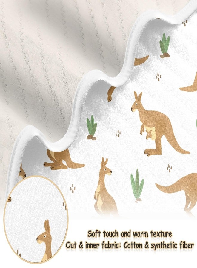 ZZKKO Kangaroo Baby Blankets for Boys Girls Toddler Swaddle Blankets for Kids Crib Stroller，Receiving Cotton Baby Blankets 30x40 inchs - Image 2